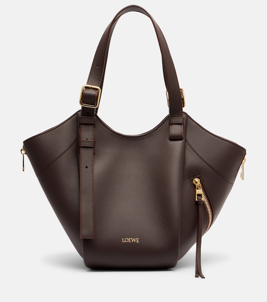 Loewe Hammock Flip Medium Leather Tote Bag In Brown