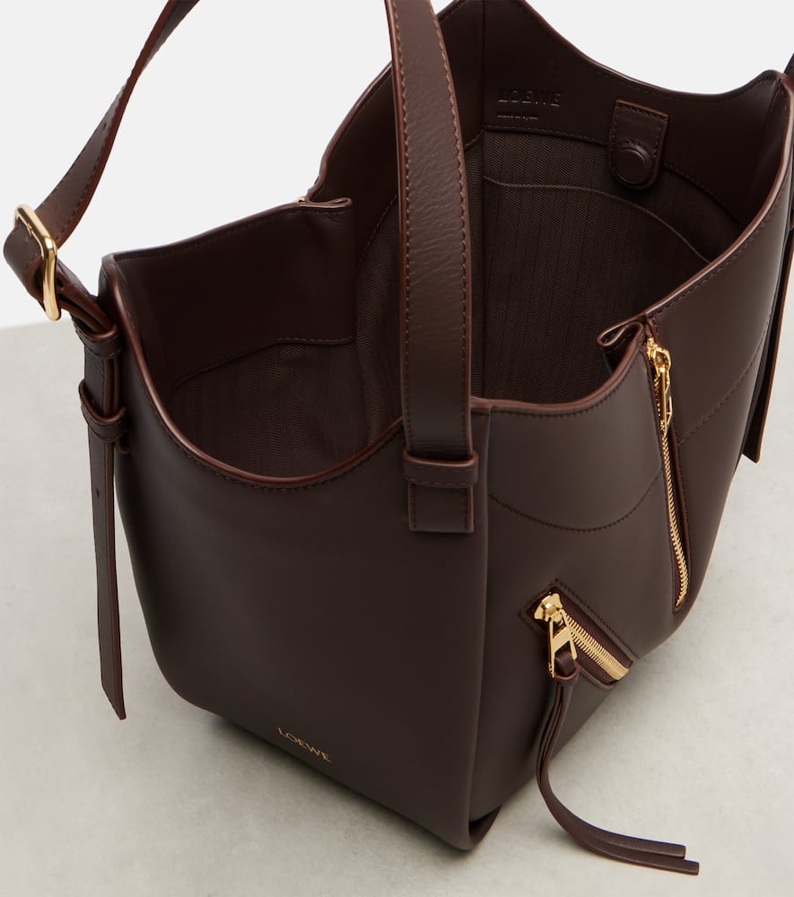 Loewe Hammock Flip Medium Leather Tote Bag In Brown