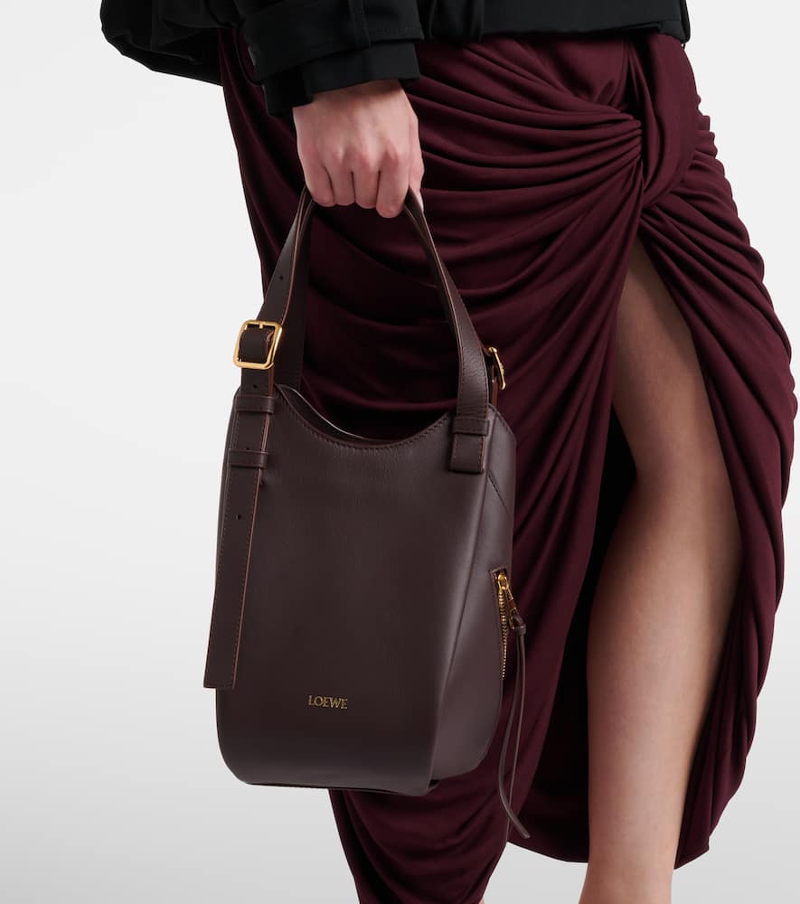 Loewe Hammock Flip Medium Leather Tote Bag In Brown