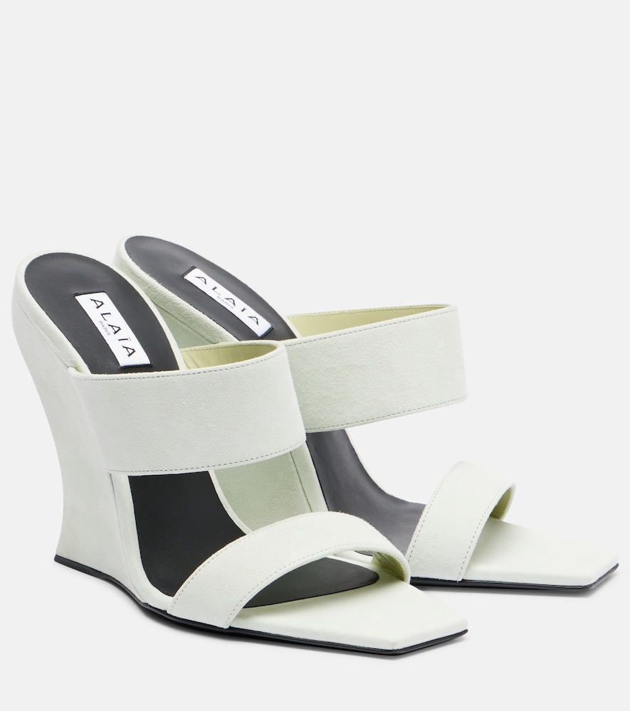 Alaia Alaïa Wave 110 suede wedge mules