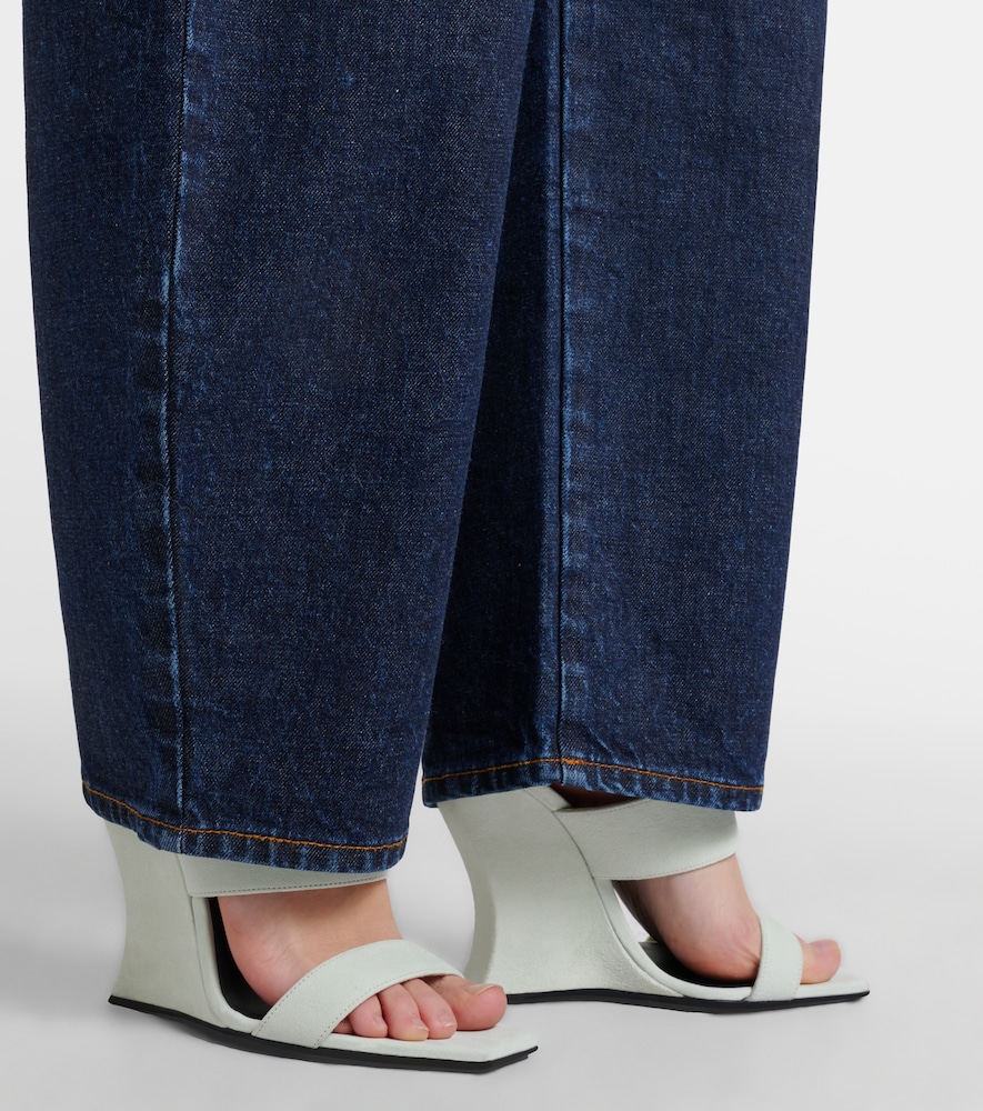 Alaïa Wave 110 suede wedge mules