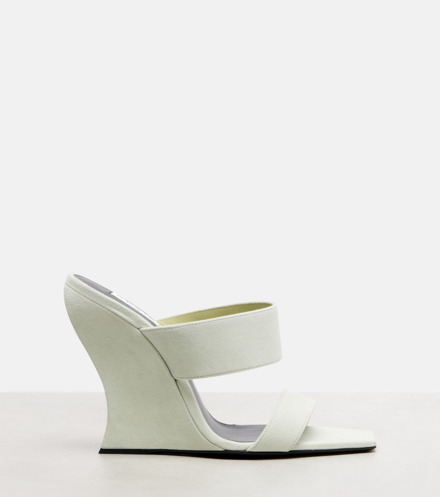  Alaia Alaia Wave 110 Suede Wedge Mules 