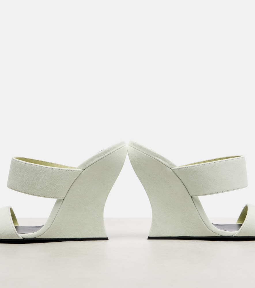  Alaia Alaia Wave 110 Suede Wedge Mules 