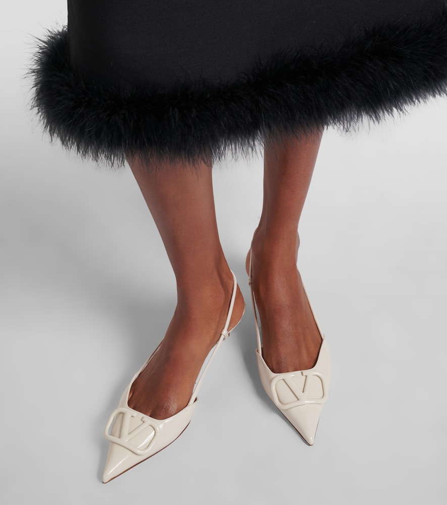 Valentino Garavani VLogo 40 patent leather slingback pumps