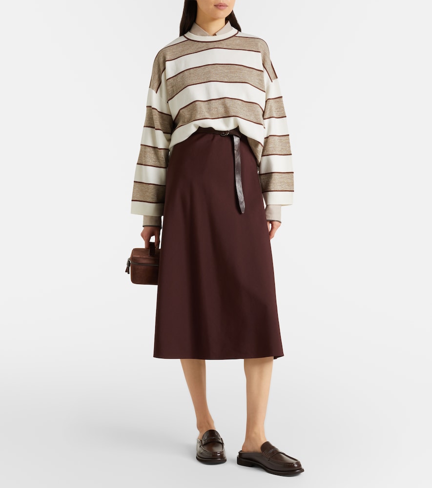 Brunello Cucinelli Striped wool, cashmere, and silk sweater