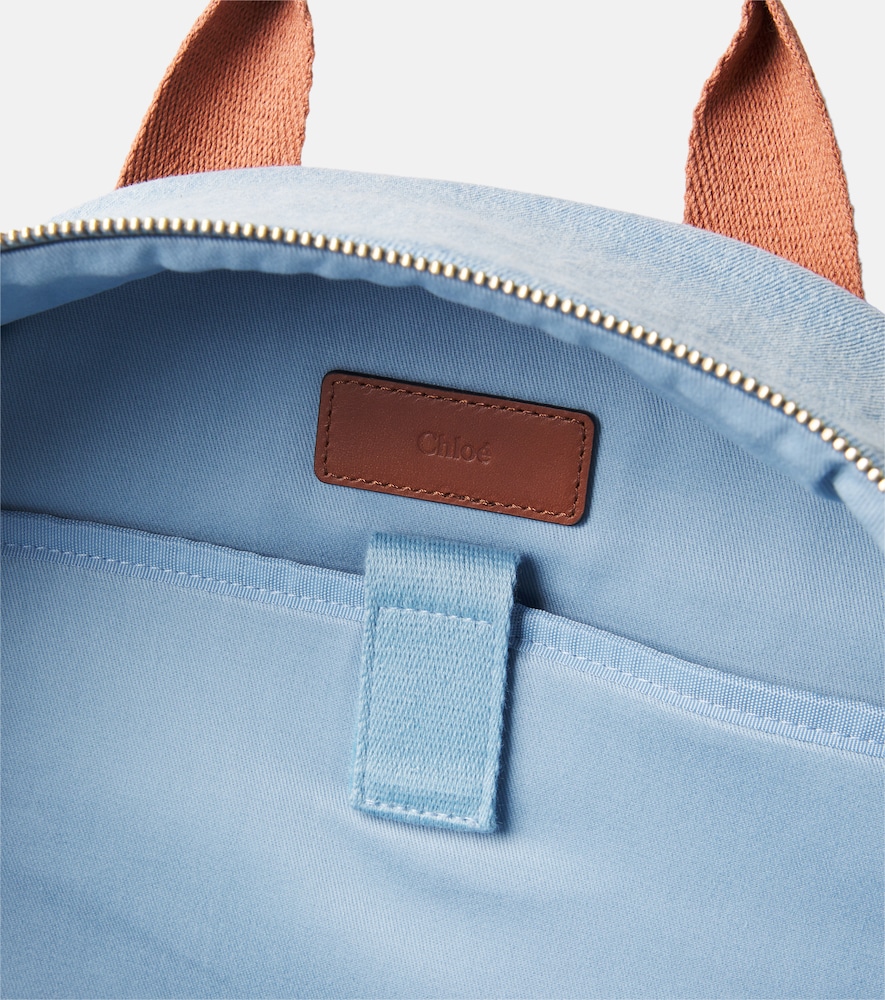  Chloe Kids Chloé Kids Rucksack Aus Denim Mit Leder 