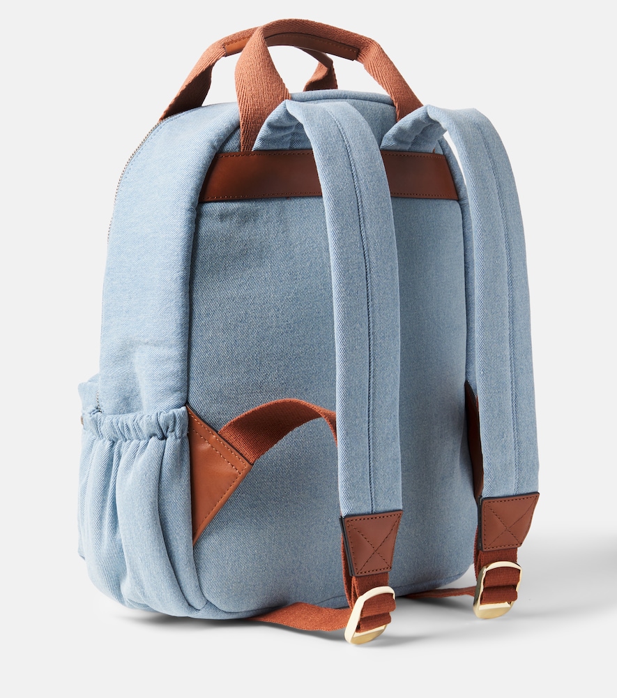  Chloe Kids Chloé Kids Rucksack Aus Denim Mit Leder 