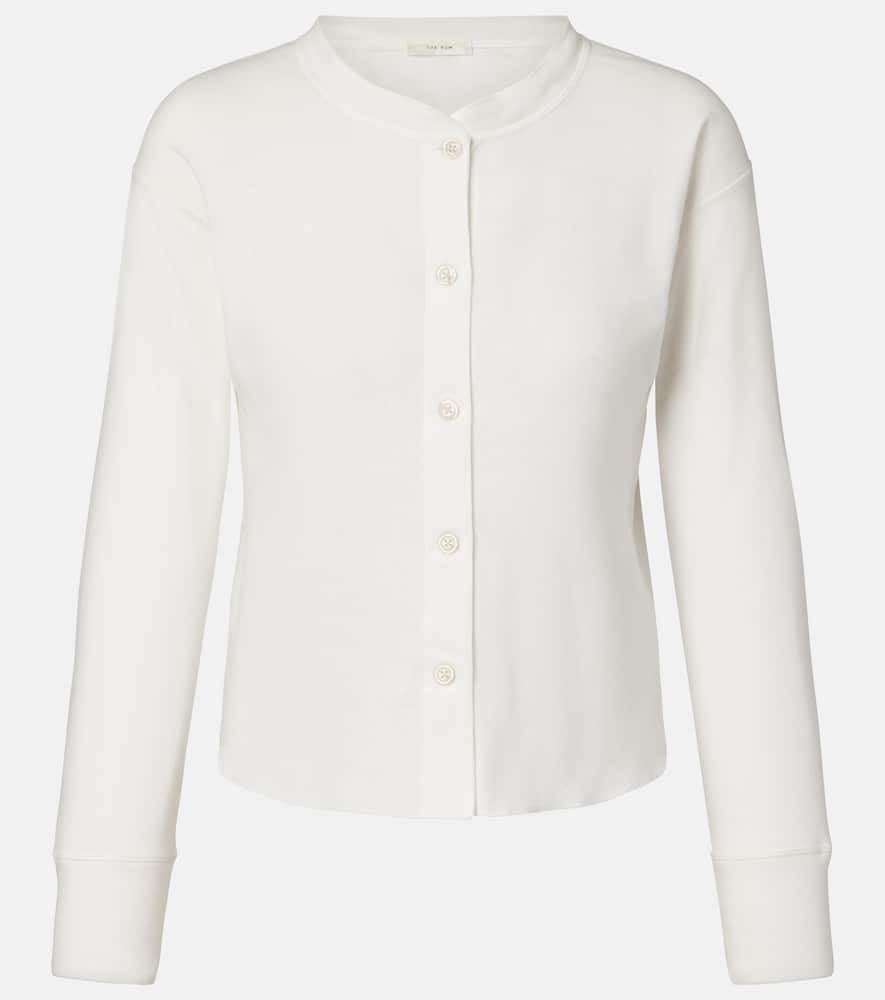 The Row Gano Cotton Cardigan In Metallic