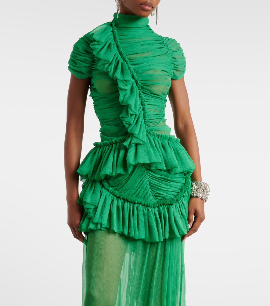  Dries Van Noten Dries Van Noten Ruffled Silk Top 