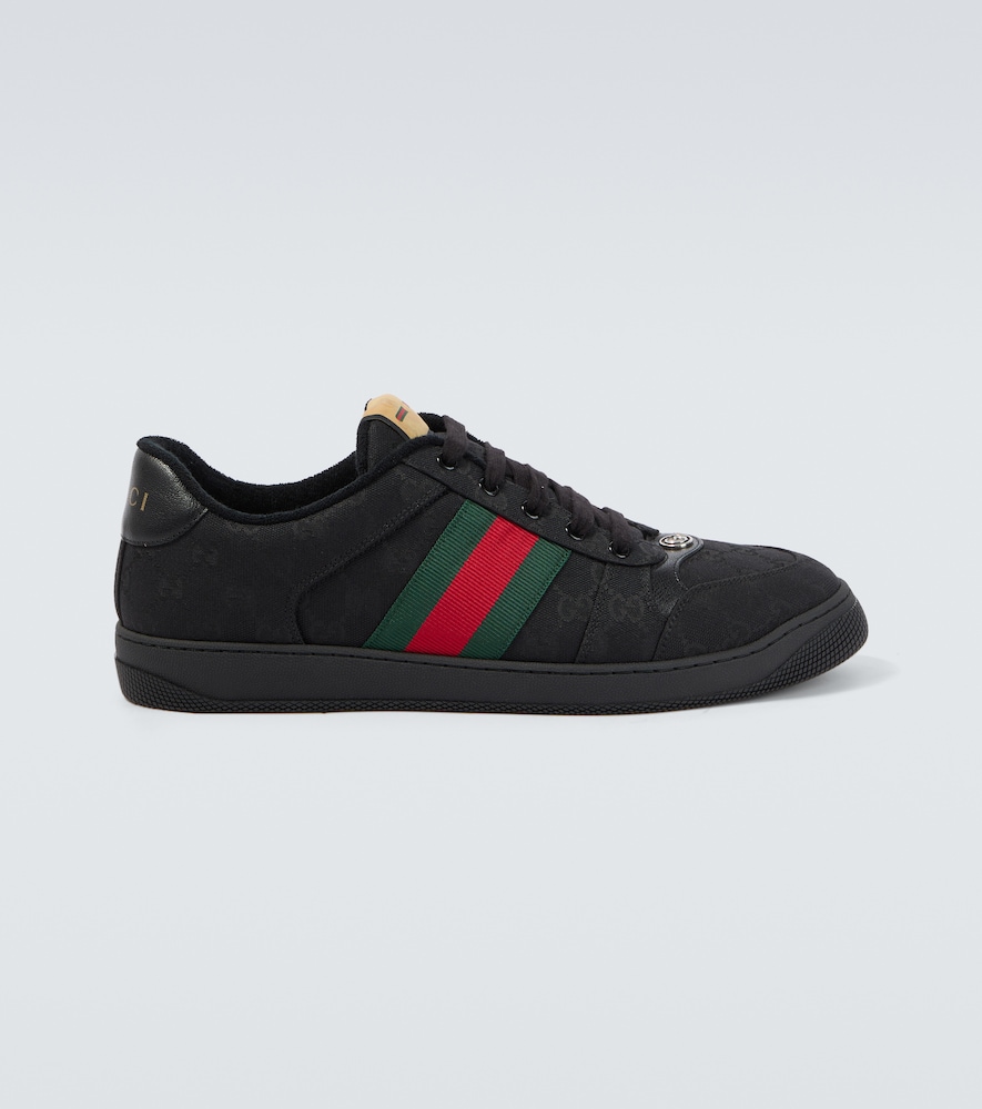 Gucci Men's Black Screener Gg Canvas Sneakers Uk Size 10