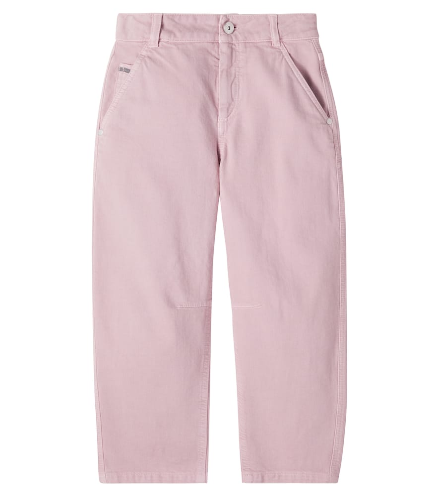 Brunello Cucinelli Kids' Monili Barrel-leg Jeans In Pink