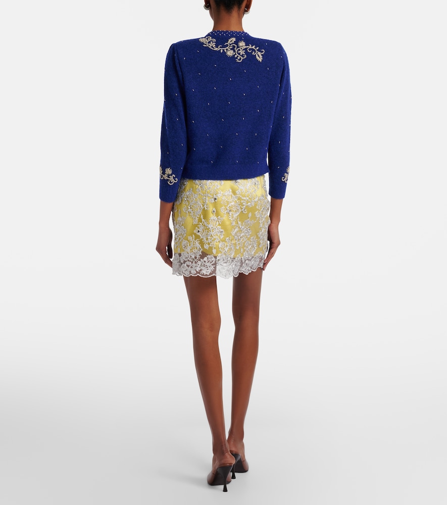  Jacques Wei Jacques Wei Embellished Lace Miniskirt 