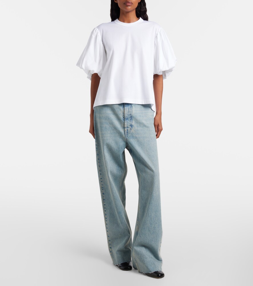 Puff-Sleeve Cotton Jersey T-Shirt