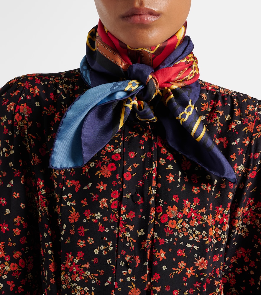 Printed Reversible Silk Twill Scarf