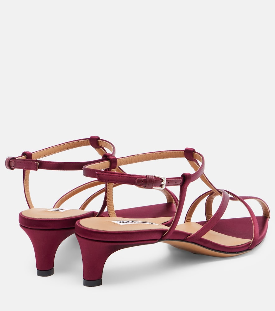  Jil Sander Jil Sander Cage Satin And Leather Sandals 