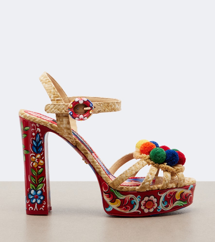 Dolce&Gabbana Printed Woven Platform Sandals