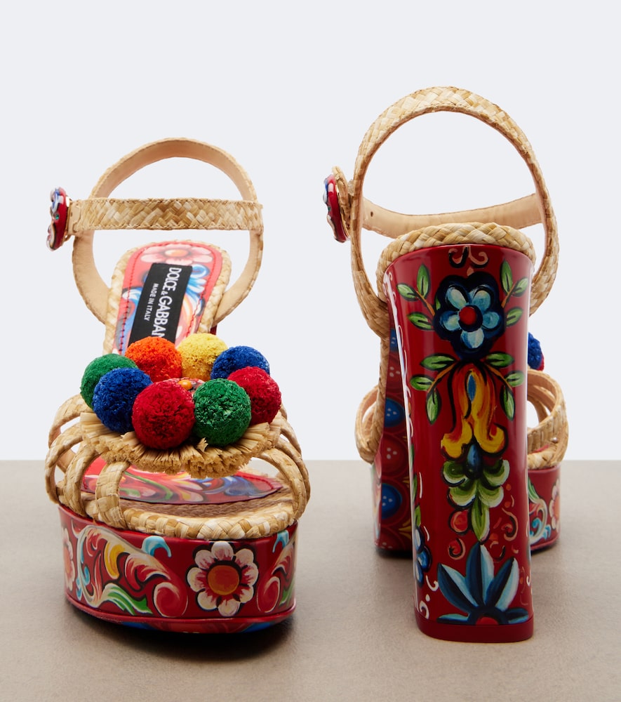 Dolce&Gabbana Printed Woven Platform Sandals