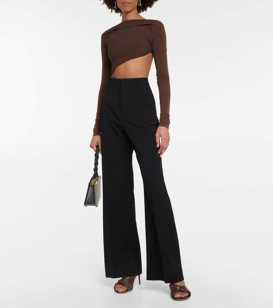 Shop Jacquemus Le Body Carozzu Cutout Bodysuit In Brown