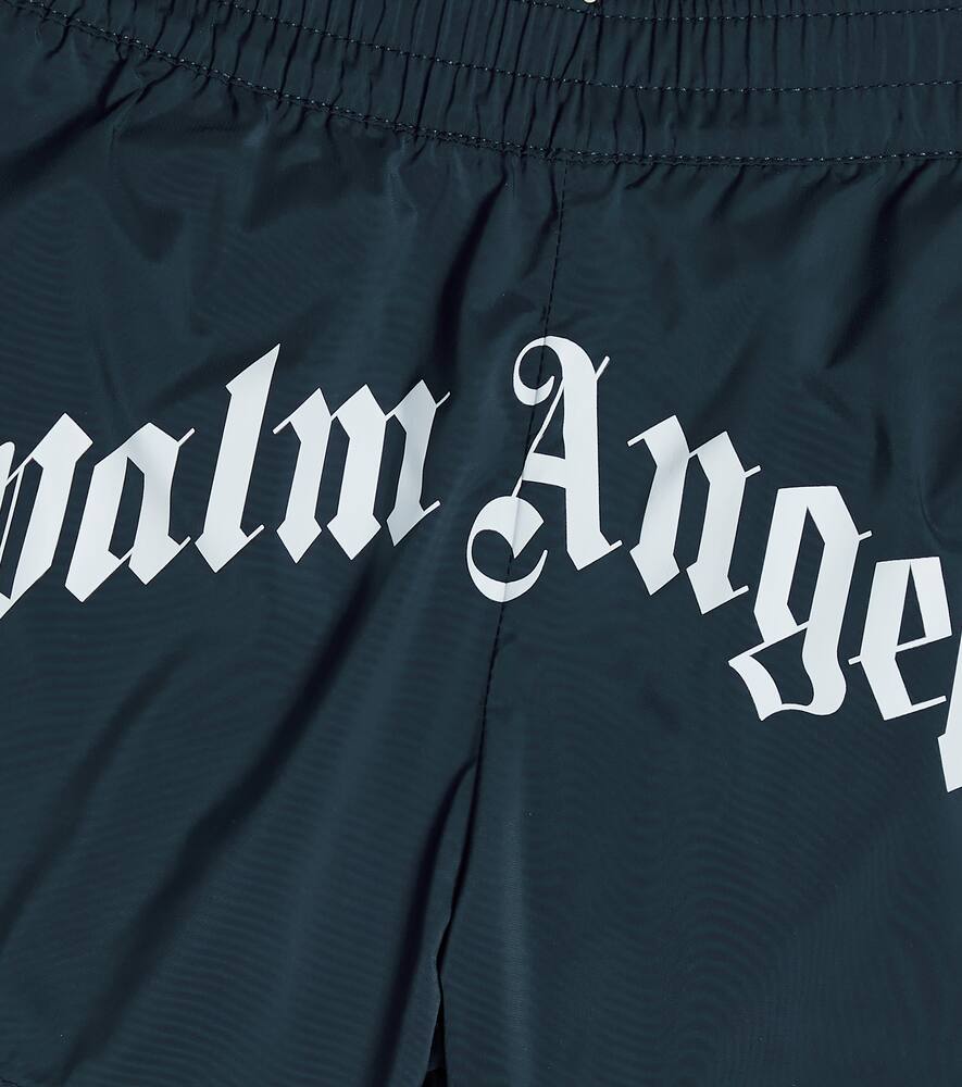 Palm Angels Boys Navy Kids Logo-print Shell Swim Shorts 6-12 Years 8 Years In Blue