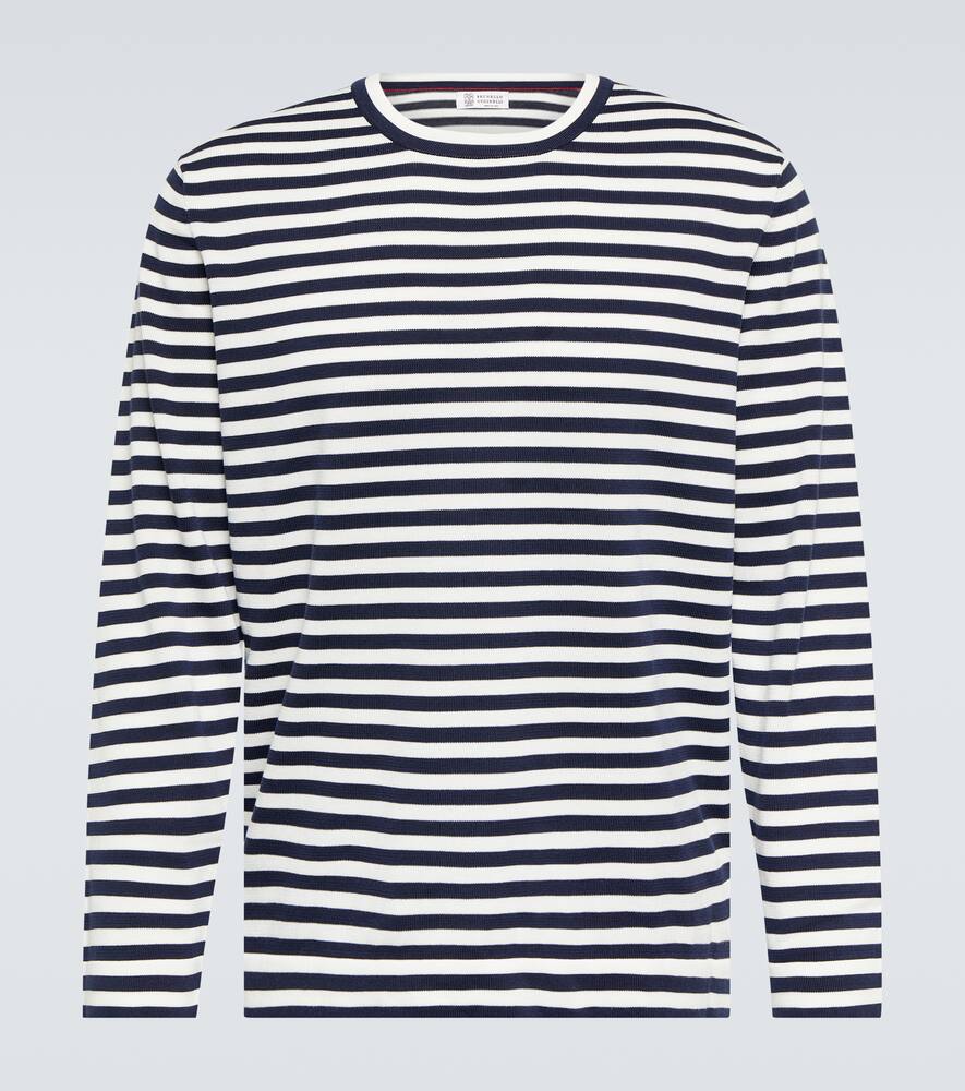 BRUNELLO CUCINELLI STRIPED COTTON SWEATER