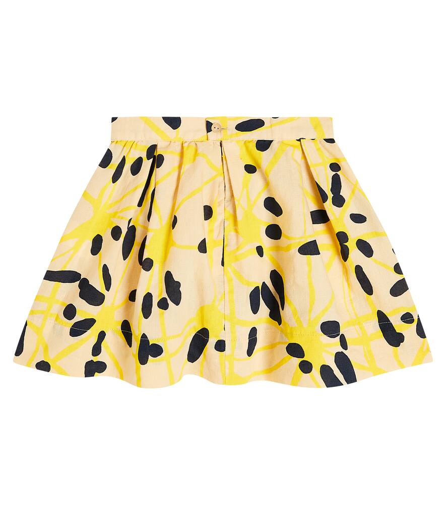 The Animals Observatory Salamander Cotton And Linen Skirt In Multicoloured