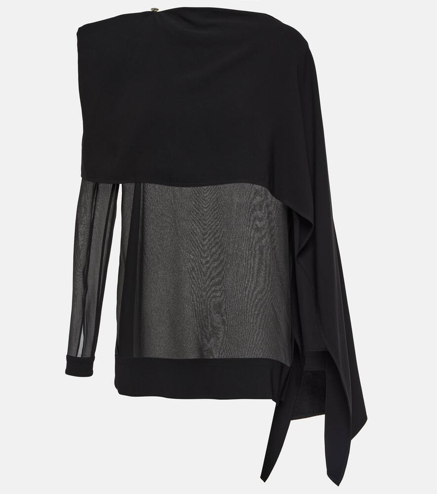 Proenza Schouler Cape-detail technical chiffon top
