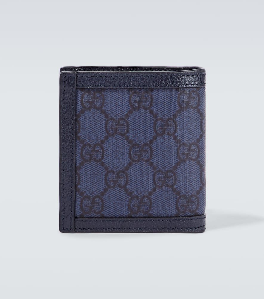 Shop Gucci Ophidia Gg Canvas Wallet In Blue