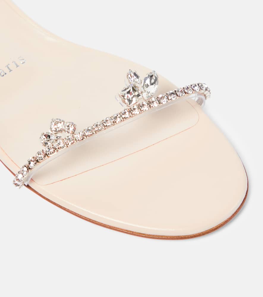 Christian Louboutin Just Queenie Flat Slippers In Leche/cry/lin Leche
