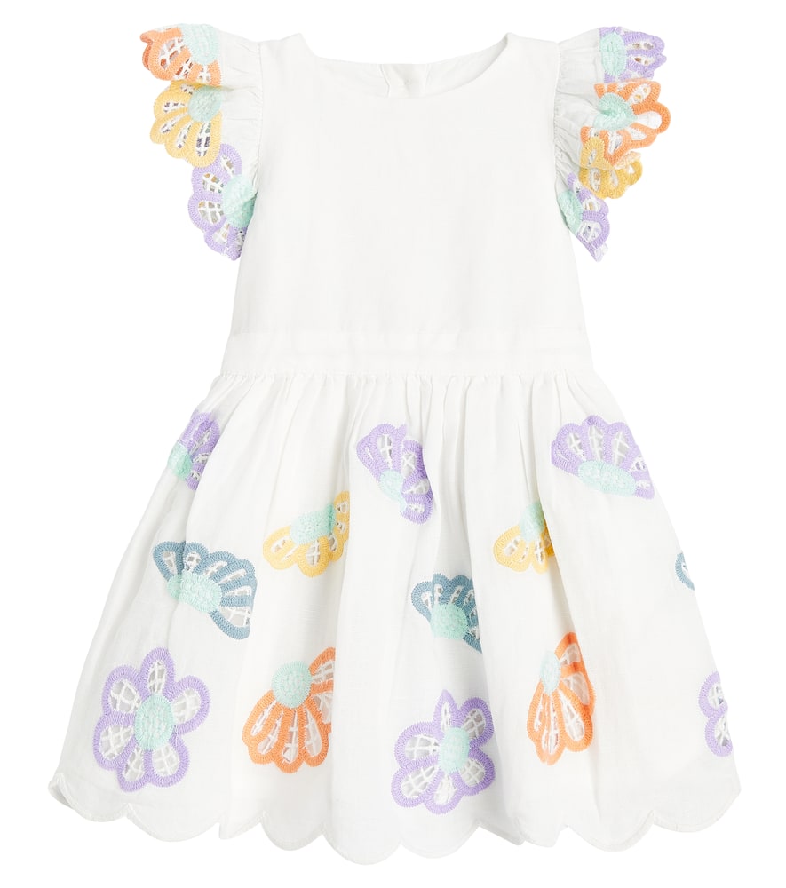 Stella McCartney Kids Baby embroidered cotton and linen dress