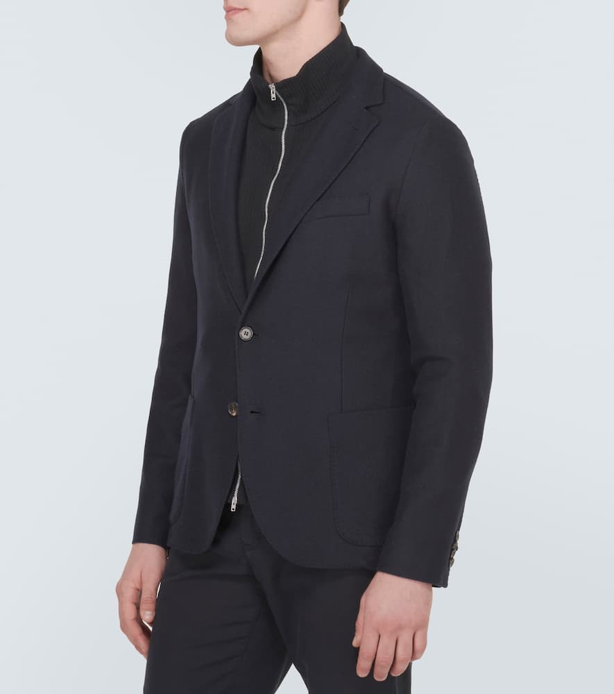 Shop Loro Piana Silk And Cashmere Jacket In Blue