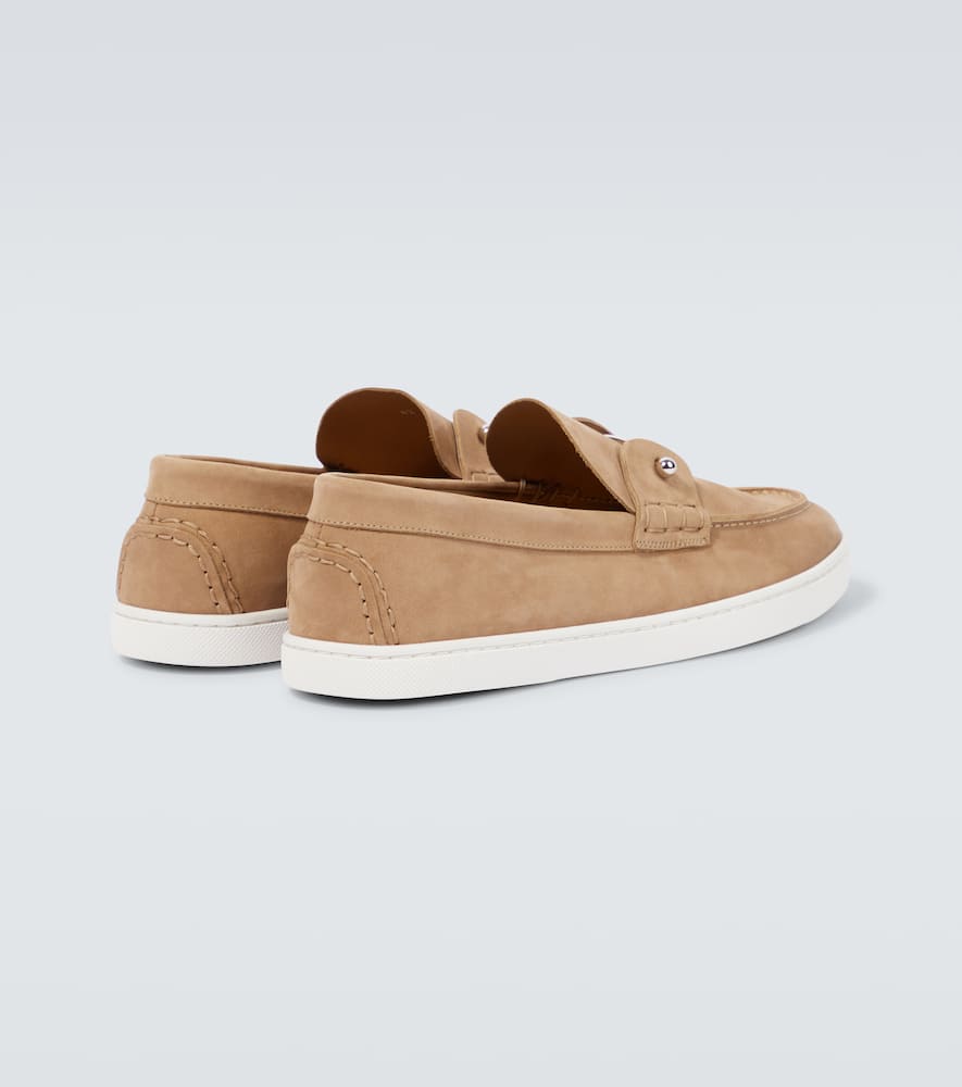 Christian Louboutin Reversed Nubuck Leather Loafers In Beige
