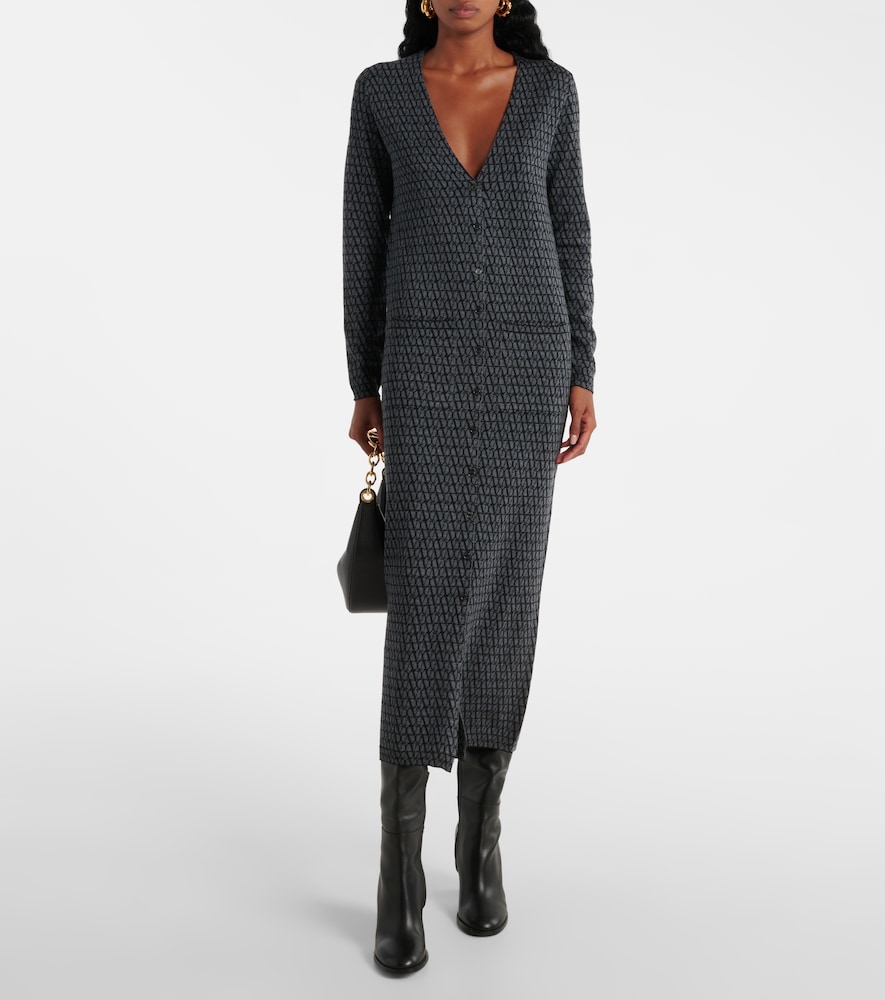  Valentino Valentino Toile Iconographe Wool Maxi Dress 
