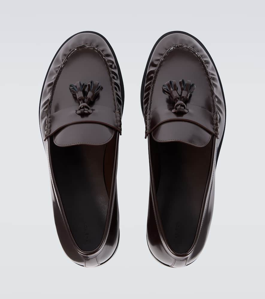 The Row Classic Leather Loafers In Brown
