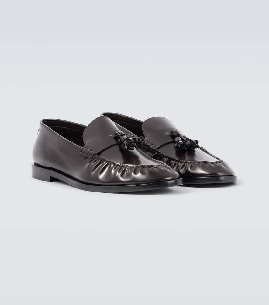 The Row Classic Leather Loafers In Brown