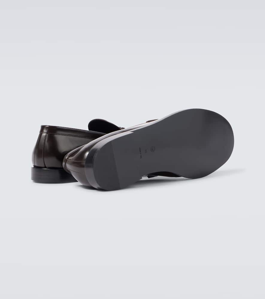 The Row Classic Leather Loafers In Brown
