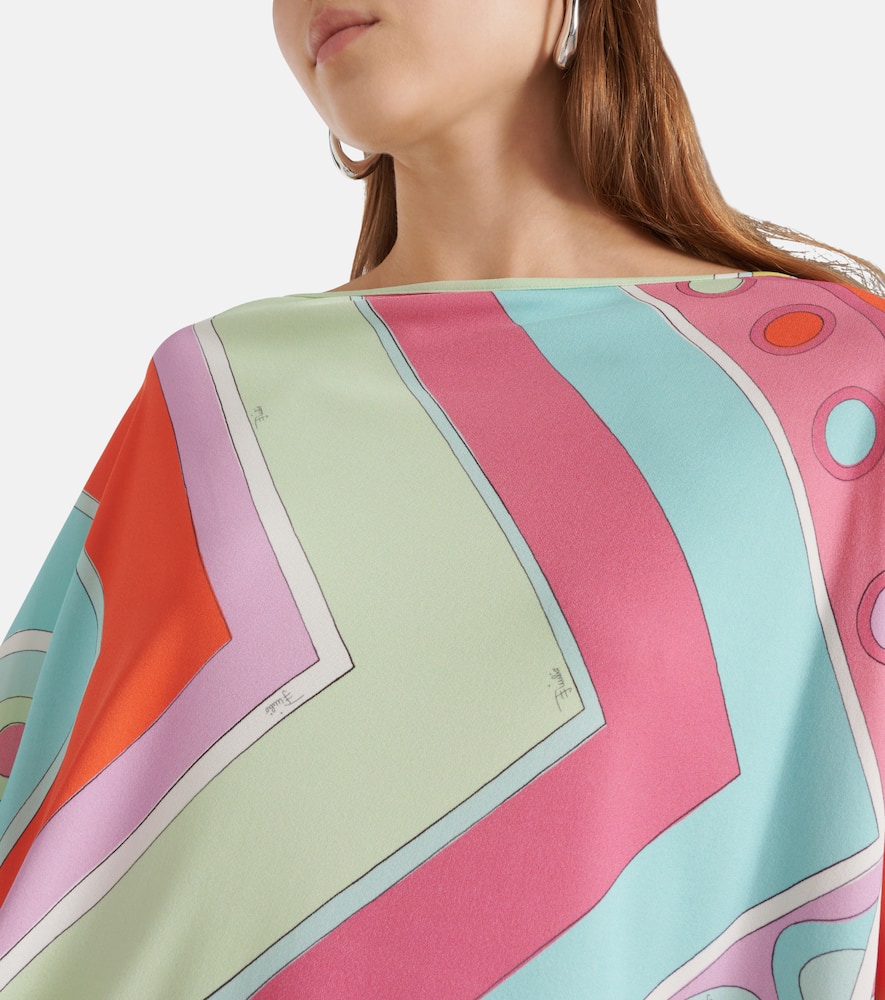 Pucci Caped Printed Top In Pink