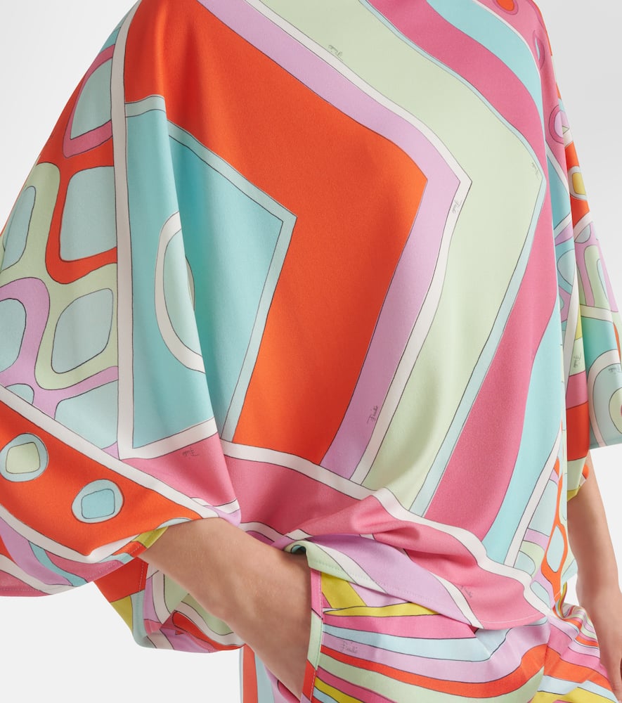 Pucci Caped Printed Top In Pink