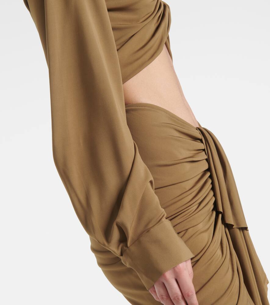 Christopher Esber Vivenda Jersey Crop Top In Green