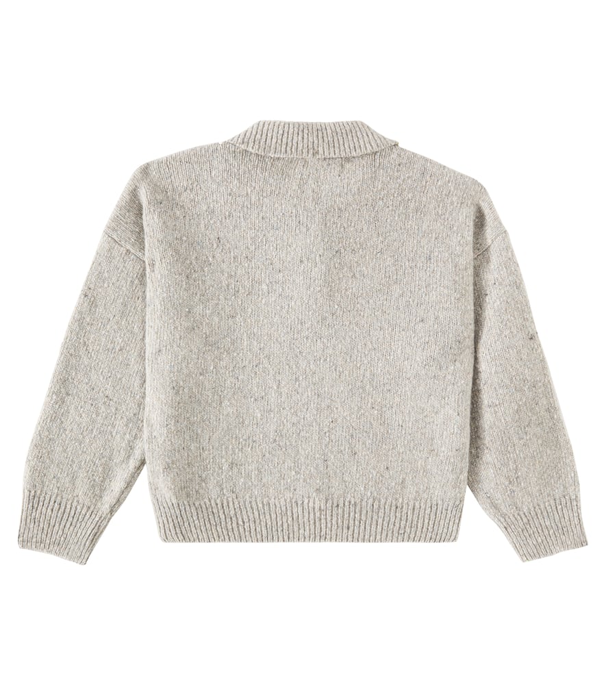 The New Society Glasgow Wool-blend Polo Sweater In Grau