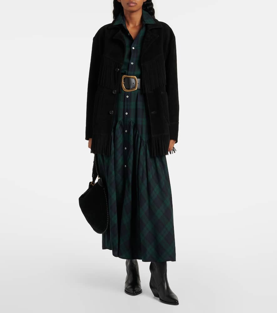Plaid twill shirt dress