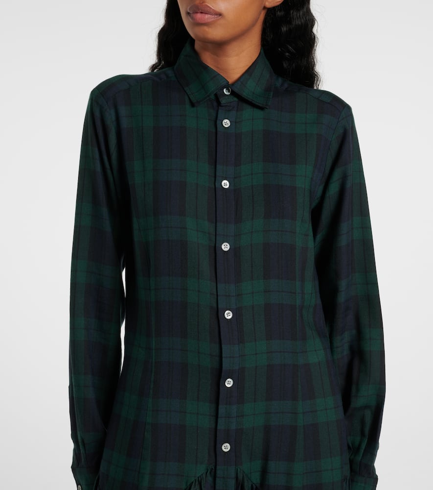 Plaid twill shirt dress