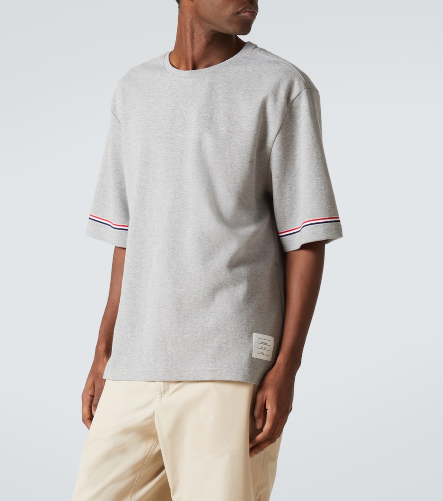 Thom Browne Gray Cotton Rugby Short Sleeve T-shirt In Grey