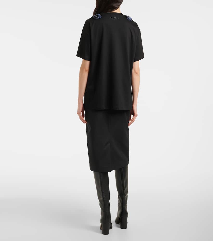 Max Mara Gennaio Embellished Jersey Top In Black