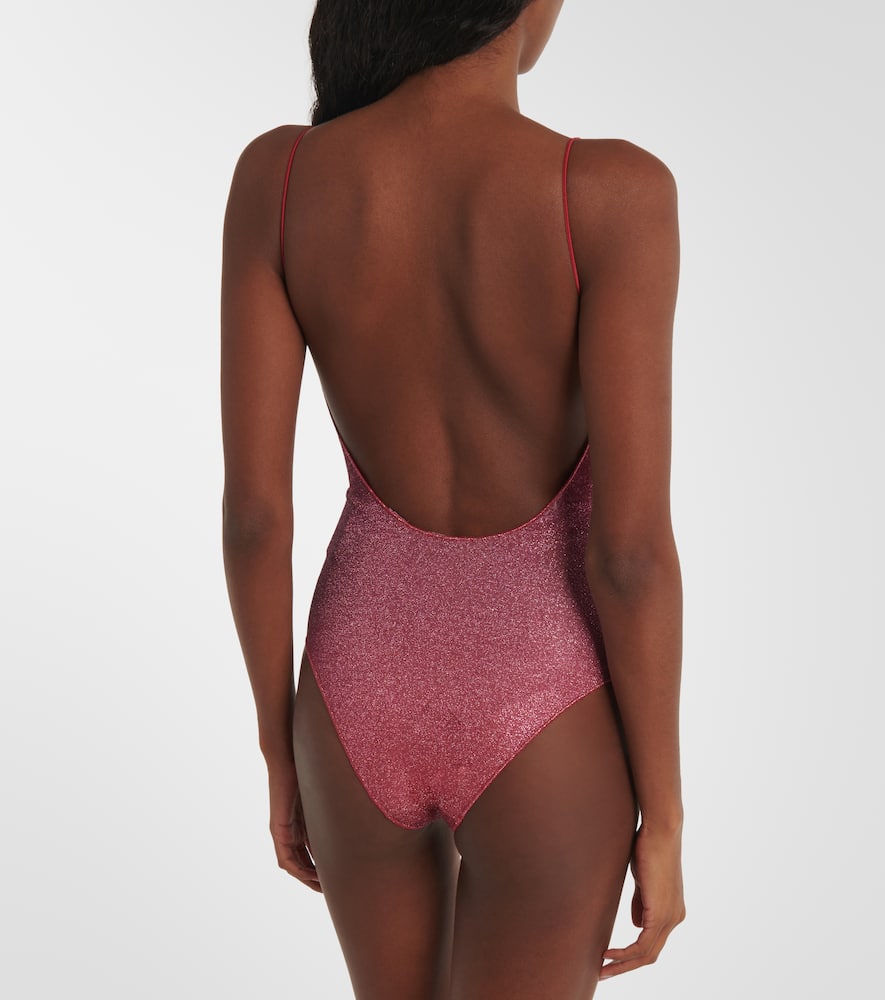 Oseree Oséree Lumiere Printed Lurex Shade Maillot In Sunset