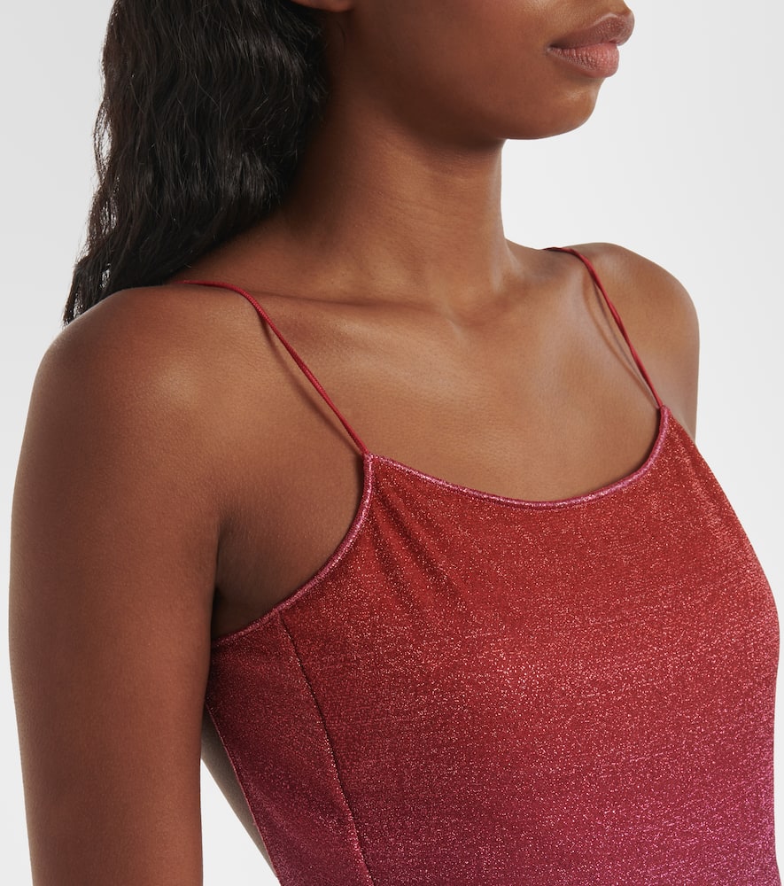 Oseree Oséree Lumiere Printed Lurex Shade Maillot In Sunset