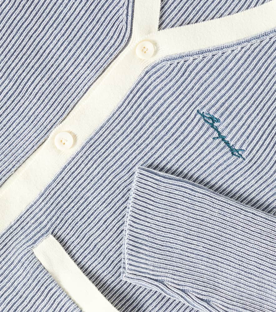 Bonpoint Albert Cotton Cardigan In Blue