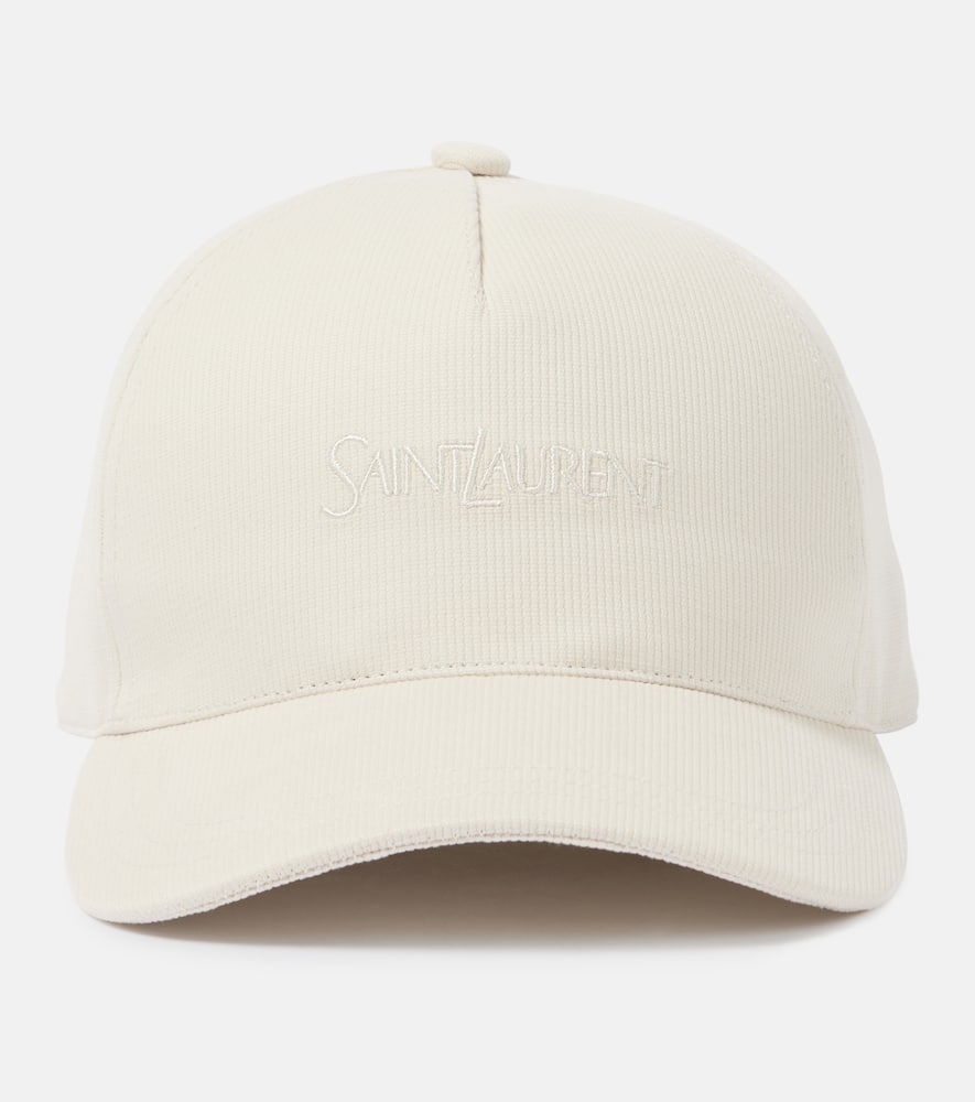 Logo embroidered corduroy baseball cap
