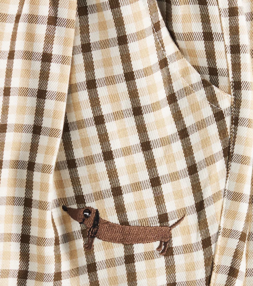 Mini Rodini Checked Shorts In Beige
