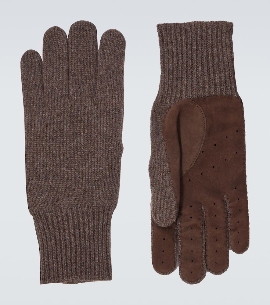 Cashmere and suede gloves