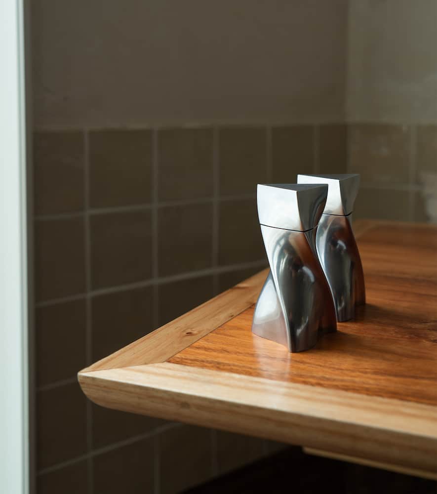Zaha Hadid Design Duo metallic salt and pepper grinders